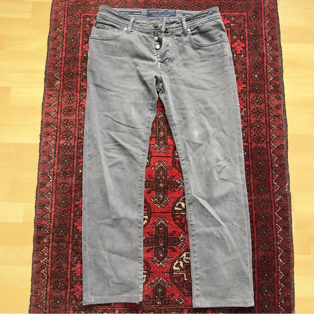Jacob Cohen Style 622 Gray Straight-Leg Jeans Men’s Size 32 Handmade In Italy